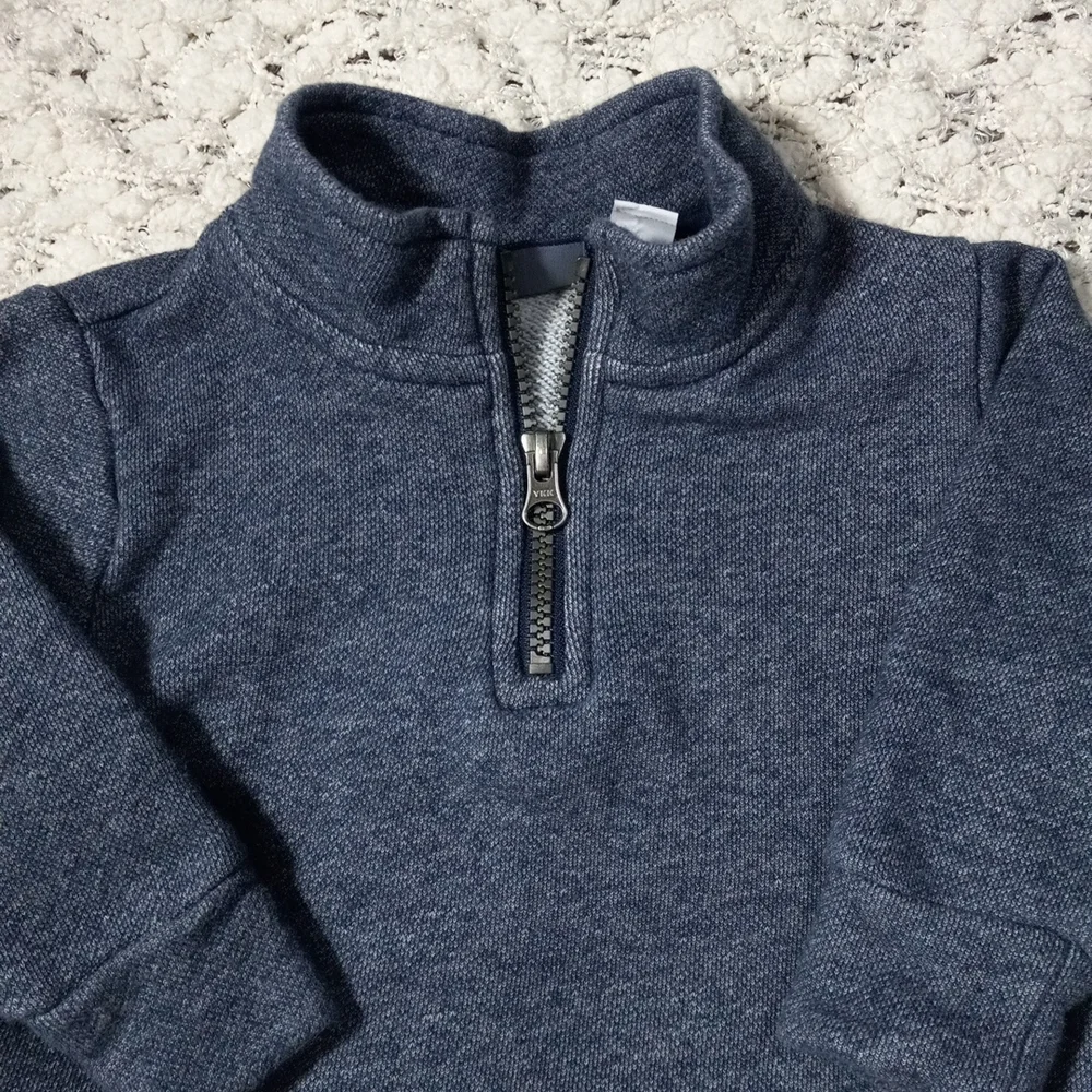 🔥Kids The Children's Place Navy Half-Zip Sweatshirt Size 9-12 M